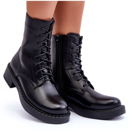 WS1 Botas planas negras de aganne para trabajadores negro 9