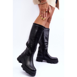 Sergio Leone Botas Mujer Piel Tacón Plano Negro Nenet 2