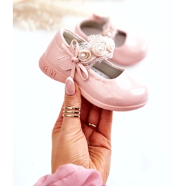 Bailarinas Infantiles Con Velcro Y Encaje, Rosa rosado 1