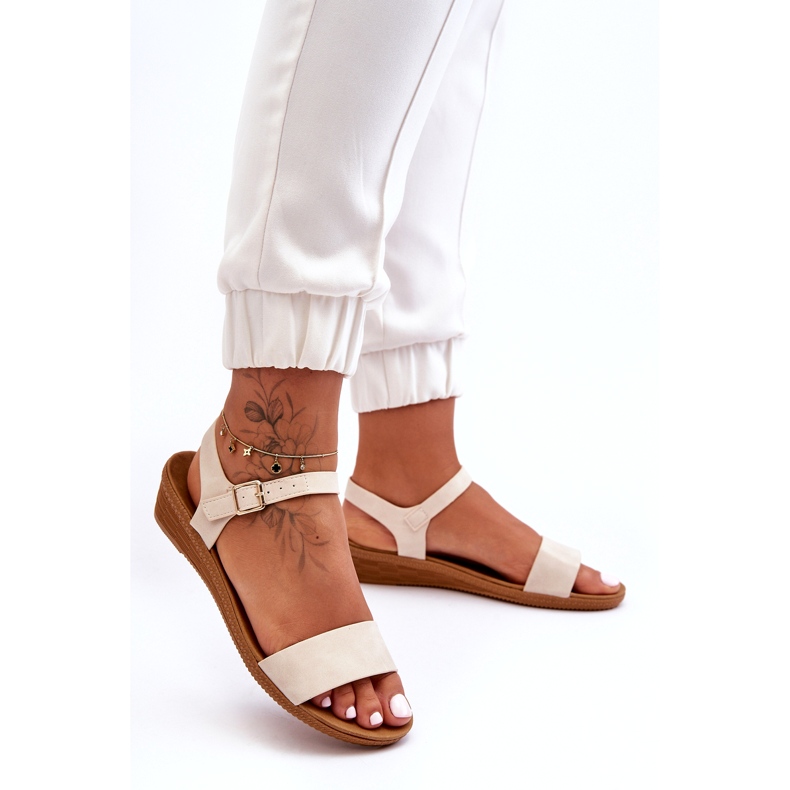 Sandalias Arya Classic Cuña Baja Beige 2