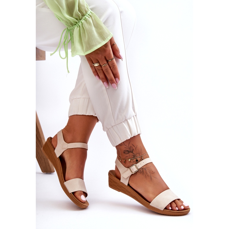 Sandalias Arya Classic Cuña Baja Beige 6