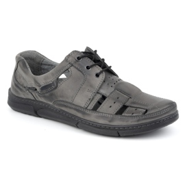 Olivier Zapatos calados de verano para hombre 600 gris. 2