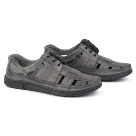 Olivier Zapatos calados de verano para hombre 600 gris. 3