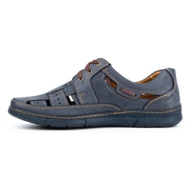 Olivier Zapatos de verano hombre calados 600 azul marino 1