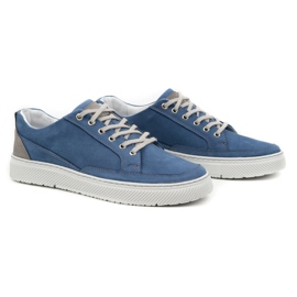 Olivier Zapatos Deportivos de Hombre en Piel 950MA azul 2