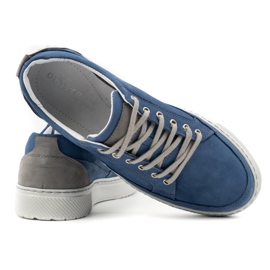 Olivier Zapatos Deportivos de Hombre en Piel 950MA azul 3