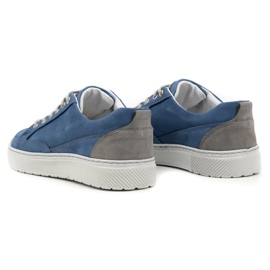 Olivier Zapatos Deportivos de Hombre en Piel 950MA azul 4