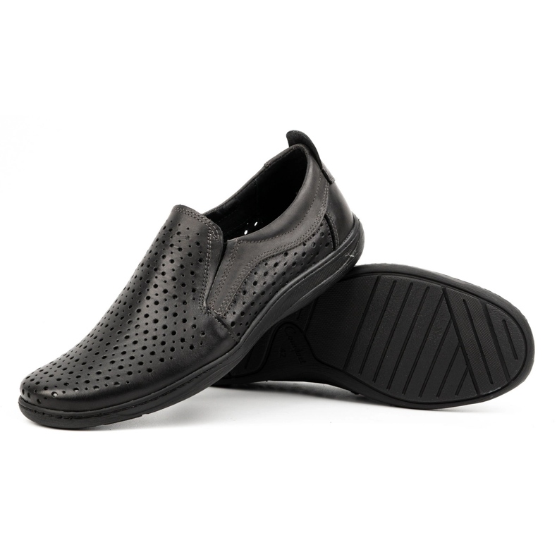 Olivier Mocasines de hombre calados para el verano 662 negro 1