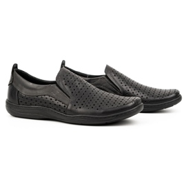 Olivier Mocasines de hombre calados para el verano 662 negro 2