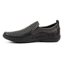 Olivier Mocasines de hombre calados para el verano 662 negro 3