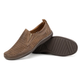 Olivier Mocasines hombre calados para el verano 662 marrón 2