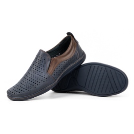 Olivier Mocasines calados de verano para hombre 662 azul marino 4