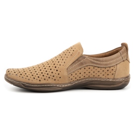 Olivier Mocasines de hombre calados para el verano 662 beige 1