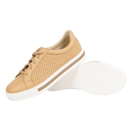 WASAK Zapatos mujer sneakers de piel 0675W marrón 3