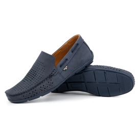 Olivier Mocasines hombre verano piel 085DKNT azul marino 5