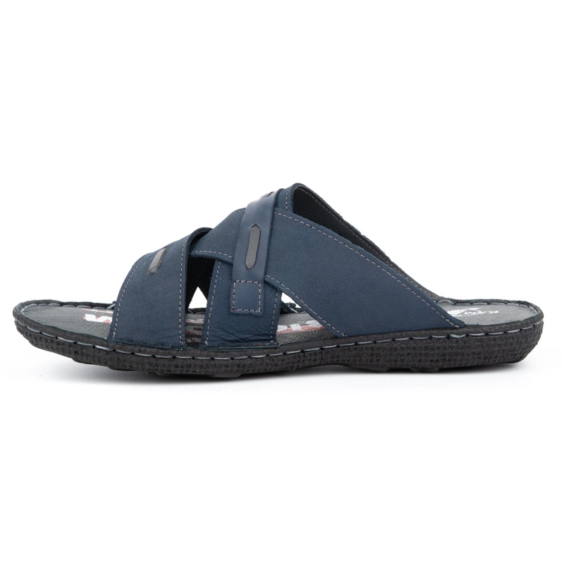 Kampol Babuchas hombre piel 201/N nubuck azul marino 1