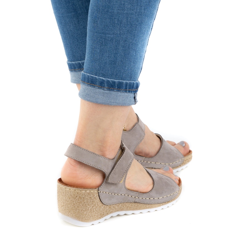 WASAK Sandalias mujer piel cómodas 0474W gris 1