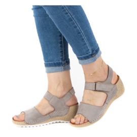 WASAK Sandalias mujer piel cómodas 0474W gris 5