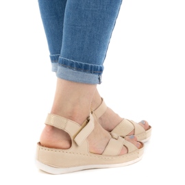 WASAK Sandalias mujer piel cómodas 0473W beige 1