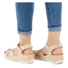 WASAK Sandalias mujer piel cómodas 0473W beige 3