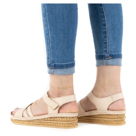 WASAK Sandalias mujer piel cómodas 0658W beige 2