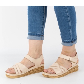 WASAK Sandalias mujer piel cómodas 0658W beige 3