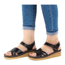 WASAK Sandalias mujer piel cómodas 0658W negro 3
