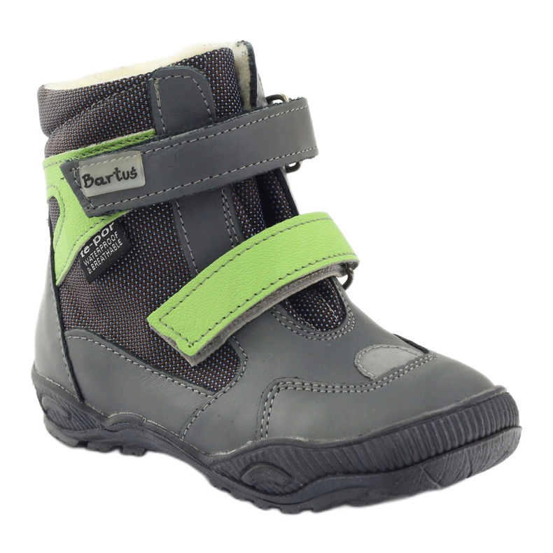 Bartuś botas Botas con membrana 315 para velcro gris/verde 1