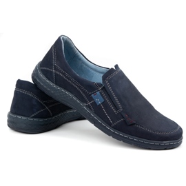 Olivier Mocasines hombre piel 943MA azul marino 4