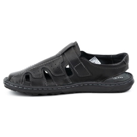 Olivier Sandalias hombre verano piel 678MA negro 1