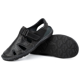 Olivier Sandalias hombre verano piel 678MA negro 4