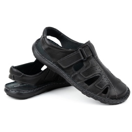 Olivier Sandalias hombre verano piel 678MA negro 5
