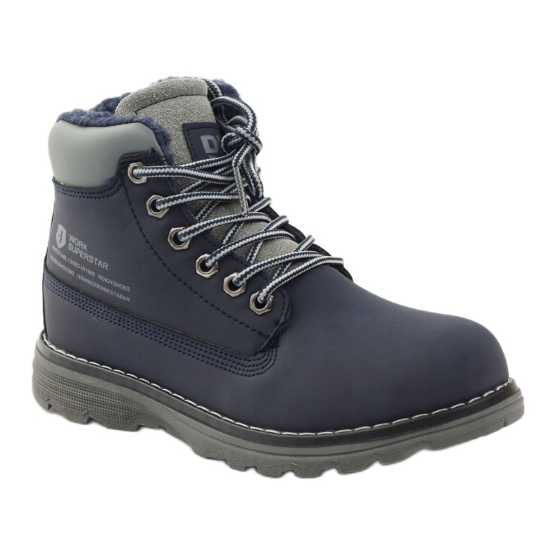 DK Botas de montaña de invierno con cremallera 75009 azul marino gris 1