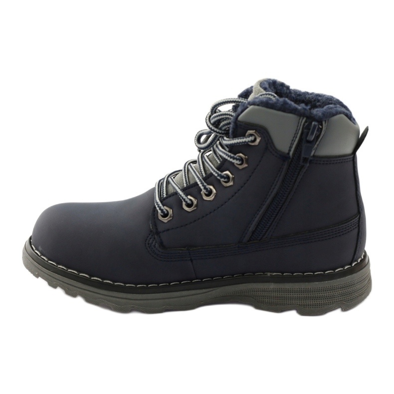 DK Botas de montaña de invierno con cremallera 75009 azul marino gris 2