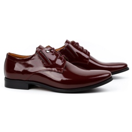 Olivier Zapatos de vestir hombre piel charol 480 cereza rojo 2