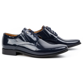 Olivier Zapatos de vestir hombre piel charol 480 azul marino 2