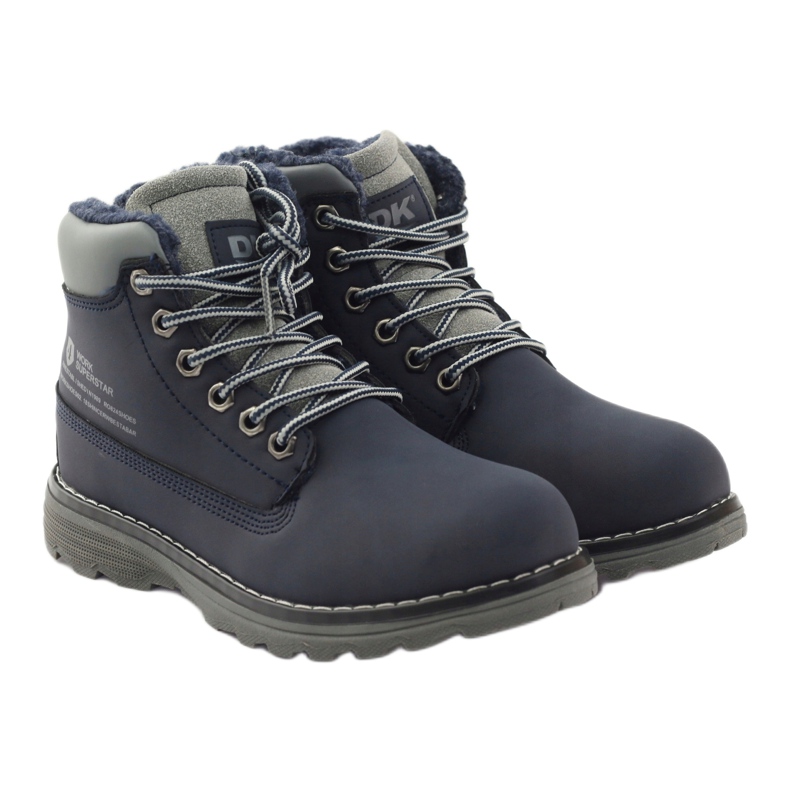 DK Botas de montaña de invierno con cremallera 75009 azul marino gris 4