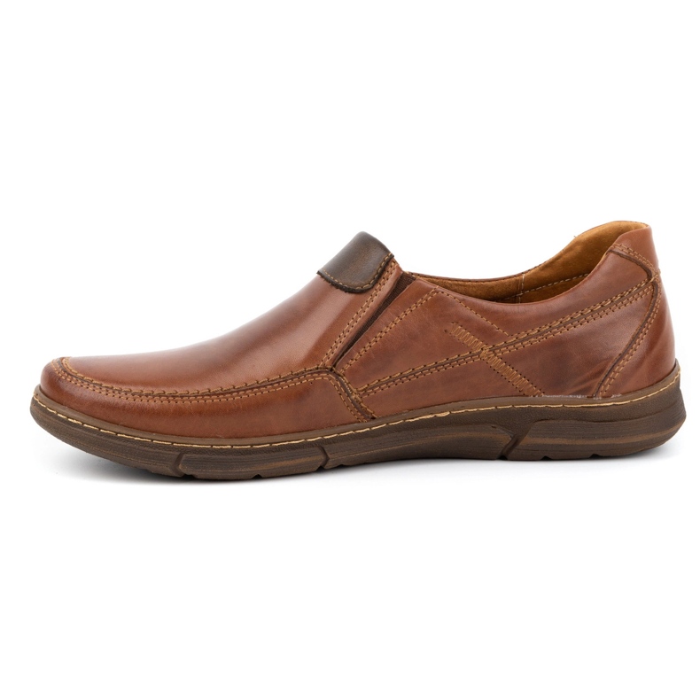 Olivier Zapato slip-on de hombre en piel 62K marrón 1