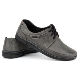 Olivier Zapatos hombre piel cordones 60K gris 5