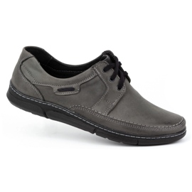 Olivier Zapatos hombre piel cordones 60K gris 2