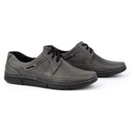 Olivier Zapatos hombre piel cordones 60K gris 3