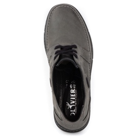 Olivier Zapatos hombre piel cordones 60K gris 7