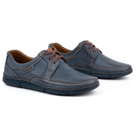 Olivier Zapatos hombre piel cordones 60K azul marino 3