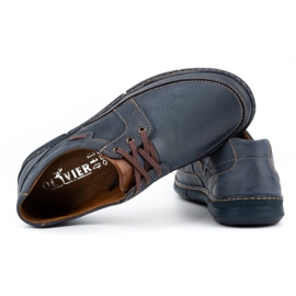 Olivier Zapatos hombre piel cordones 60K azul marino 7