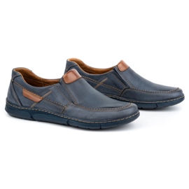 Olivier Zapato slip-on hombre piel 62K azul marino 2