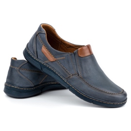 Olivier Zapato slip-on hombre piel 62K azul marino 4