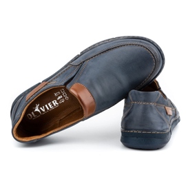 Olivier Zapato slip-on hombre piel 62K azul marino 6
