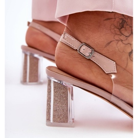 Sandalias Transparentes Con Tacón Rosa S.Barski MR1037-43 rosado 5