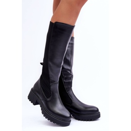 Botas por encima de la rodilla de cuero negro Fenwell 4