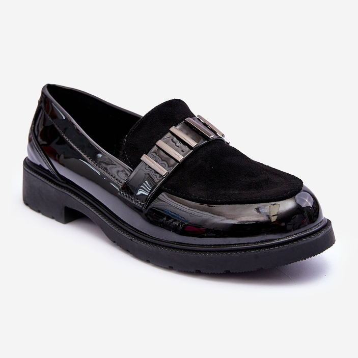 Mocasín Lacado Con Decoración Negro S.Barski HY317 1